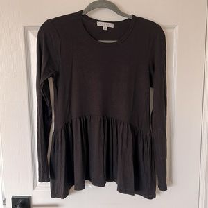 BUNDLE 3/$12 Black Long Sleeve Top with Peplum